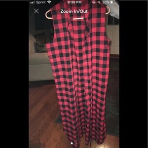 Buffalo plaid duster